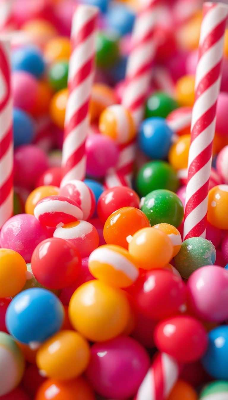 Best AI Mixed Candies Close Up Phone Sleek Wallpaper